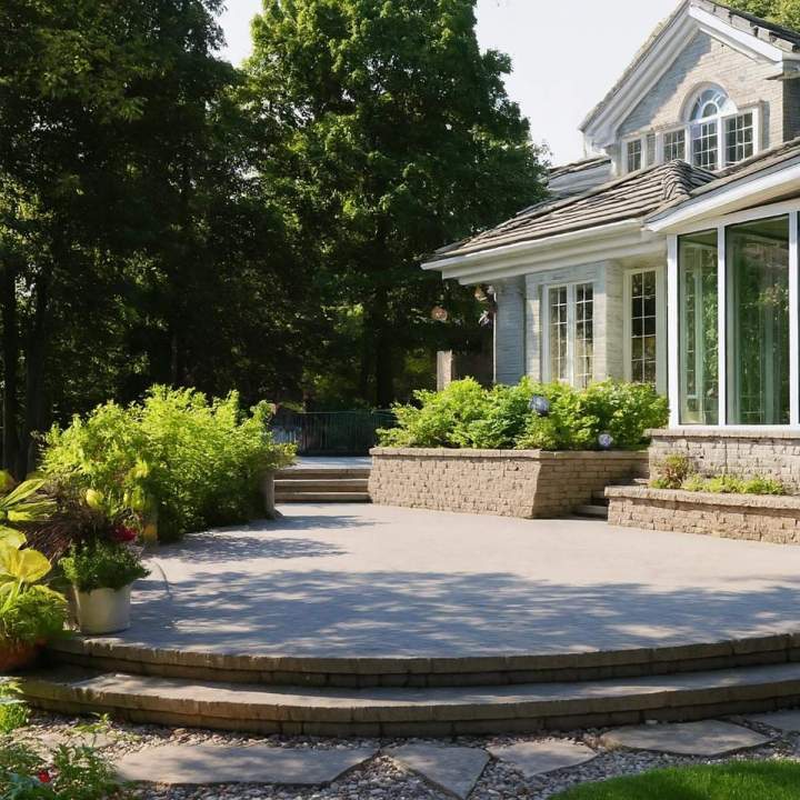 Custom Retaining Wall and Stone Deck, Oshawa